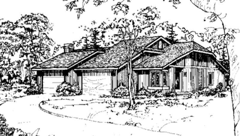 Front view of Duplex/Multi-Unit home (ThePlanCollection: House Plan #146-2058)