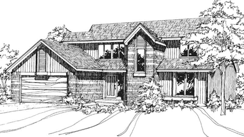Front view of Contemporary home (ThePlanCollection: House Plan #146-2072)