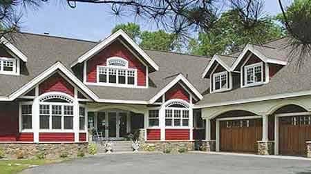 Front view of Craftsman home (ThePlanCollection: House Plan #146-2144)