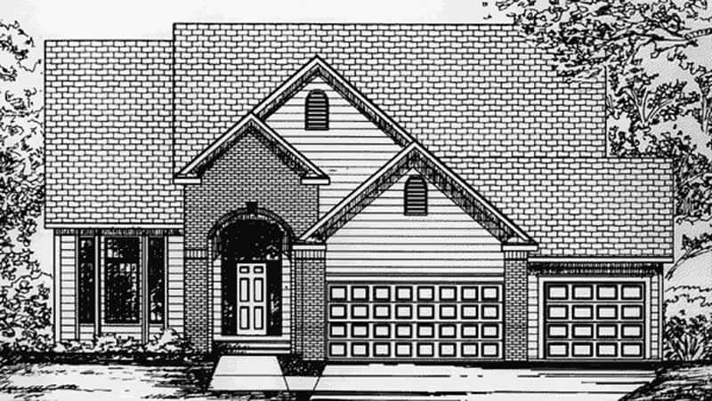Front view of Colonial home (ThePlanCollection: House Plan #146-2204)