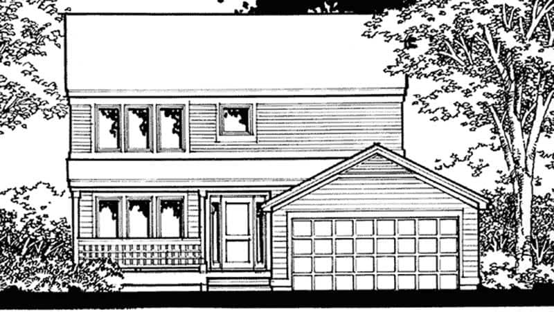 Front view of Country home (ThePlanCollection: House Plan #146-2277)