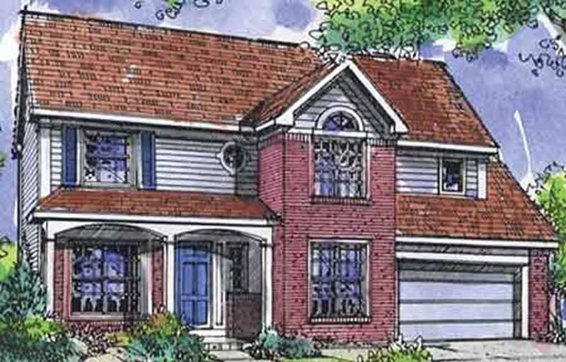 Front view of Country home (ThePlanCollection: House Plan #146-2401)