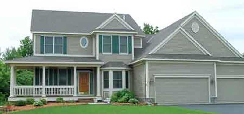 Front view of Country home (ThePlanCollection: House Plan #146-2414)