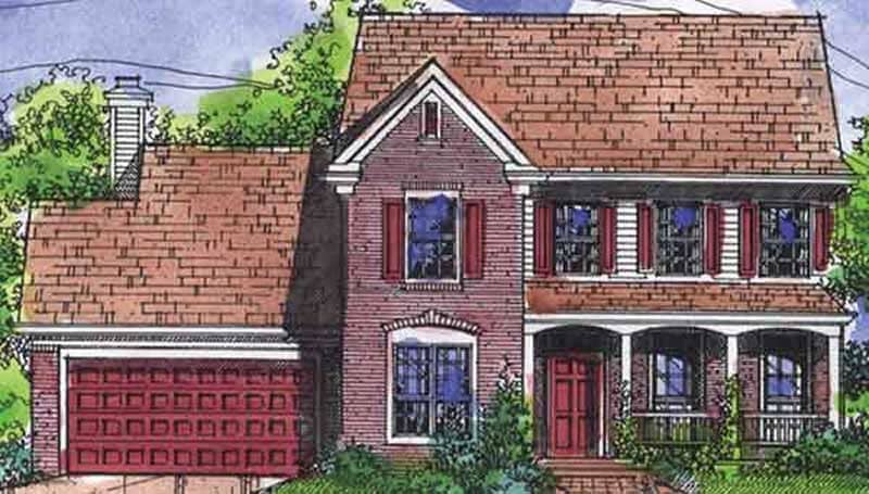 Front view of Country home (ThePlanCollection: House Plan #146-2433)