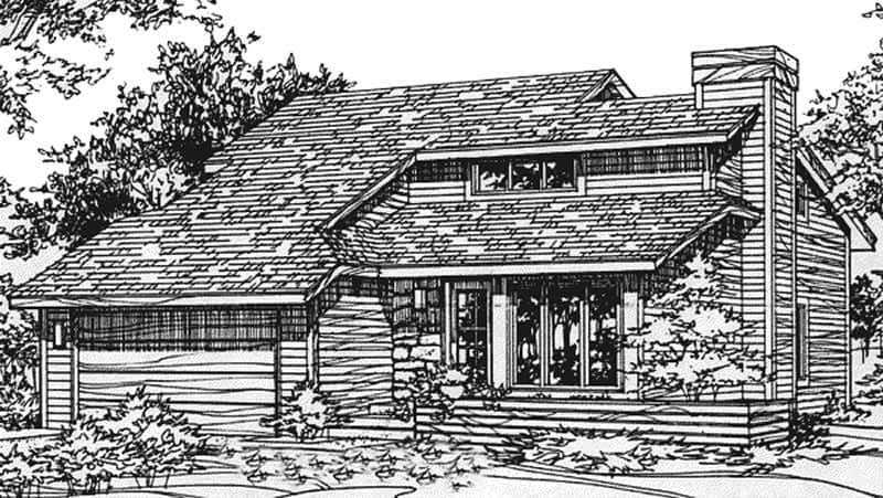 Front view of Modern home (ThePlanCollection: House Plan #146-2450)