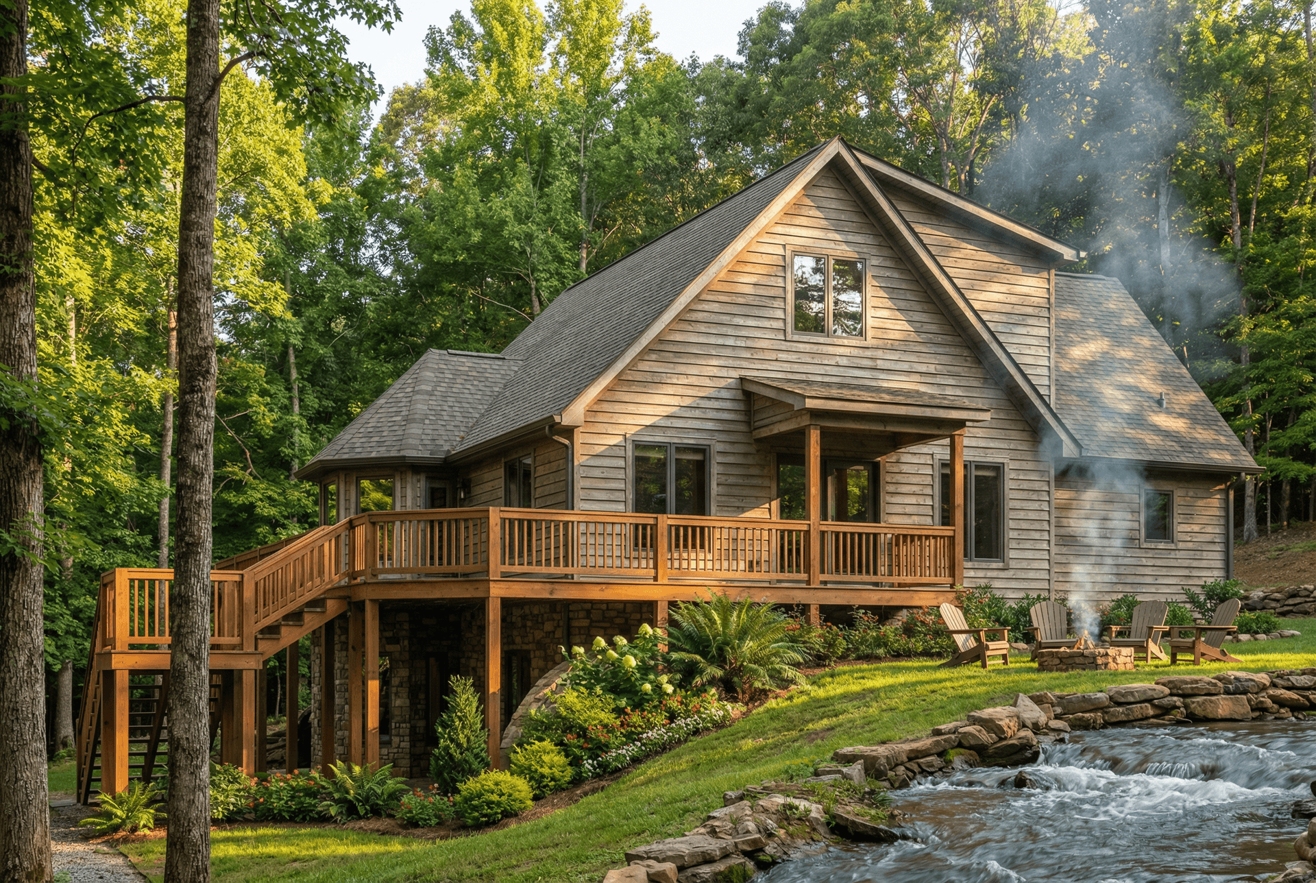 Front elevation of Rustic home (ThePlanCollection: House Plan #153-1001)