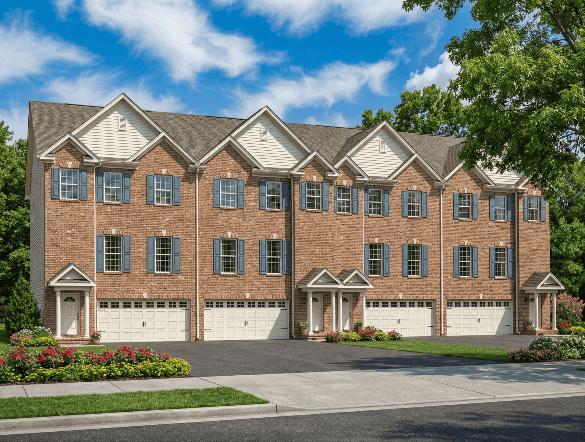 Front elevation of Multi-Unit home (ThePlanCollection: House Plan #153-1002)