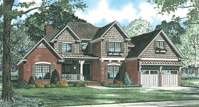 Front elevation of Country home (ThePlanCollection: House Plan #153-1019)