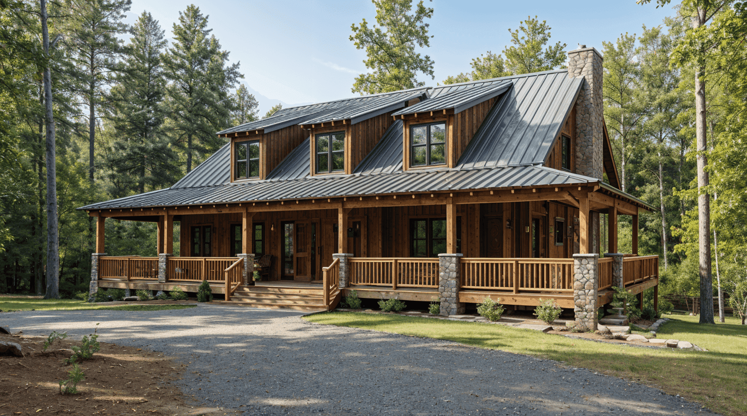 Front elevation of vacation lodge home (ThePlanCollection: House Plan #153-1023)