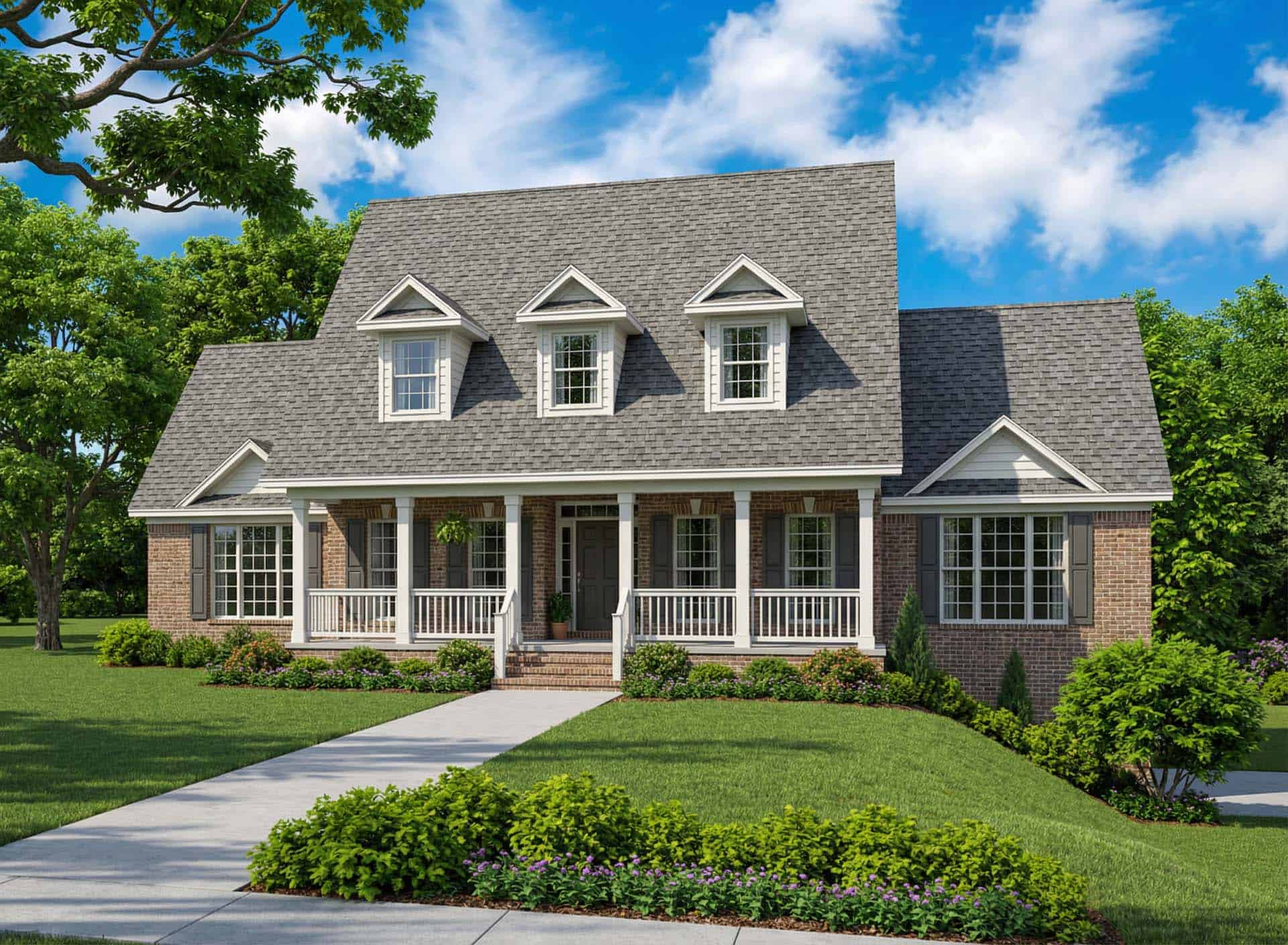 Front elevation of Country home (ThePlanCollection: House Plan #153-1056)