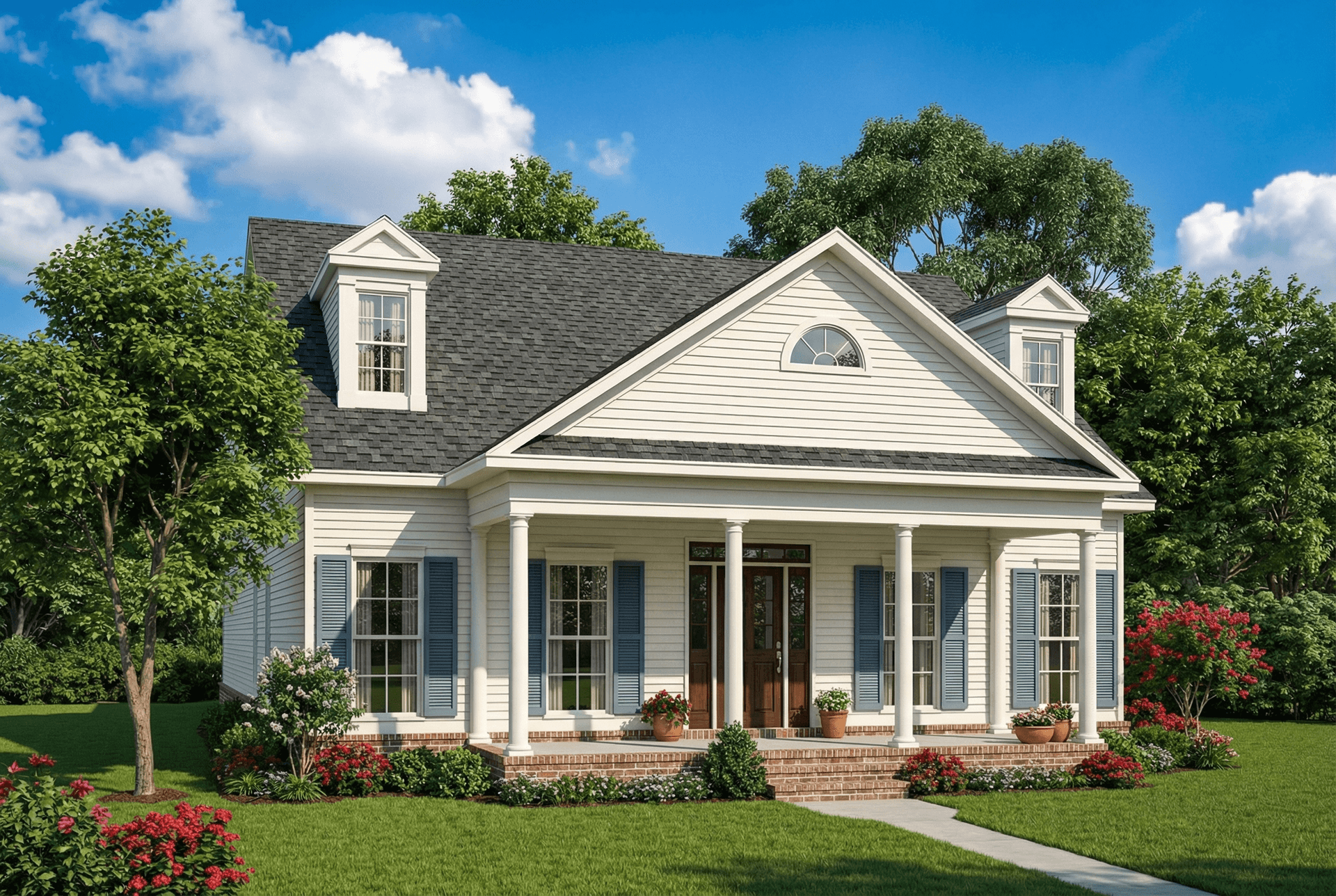 Front elevation of Country home (ThePlanCollection: House Plan #153-1118)