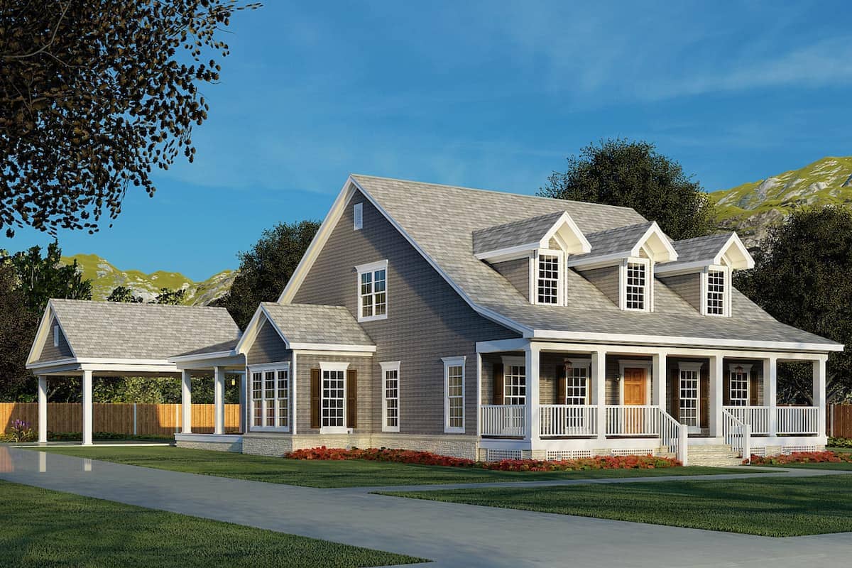 Cape Cod style house (ThePlanCollection: Plan #153-1206)