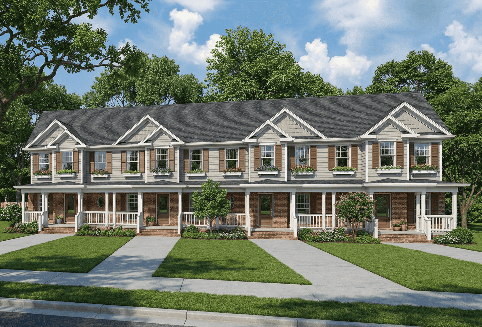 Color rendering of Multi-Unit House Plan #153-1253.