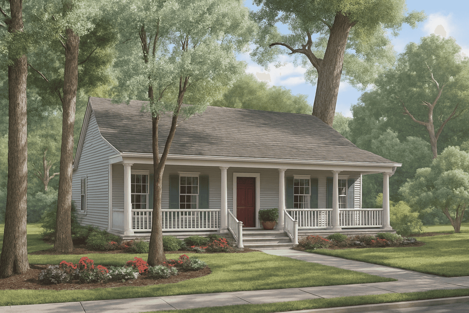 Front elevation of Country home (ThePlanCollection: House Plan #153-1276)