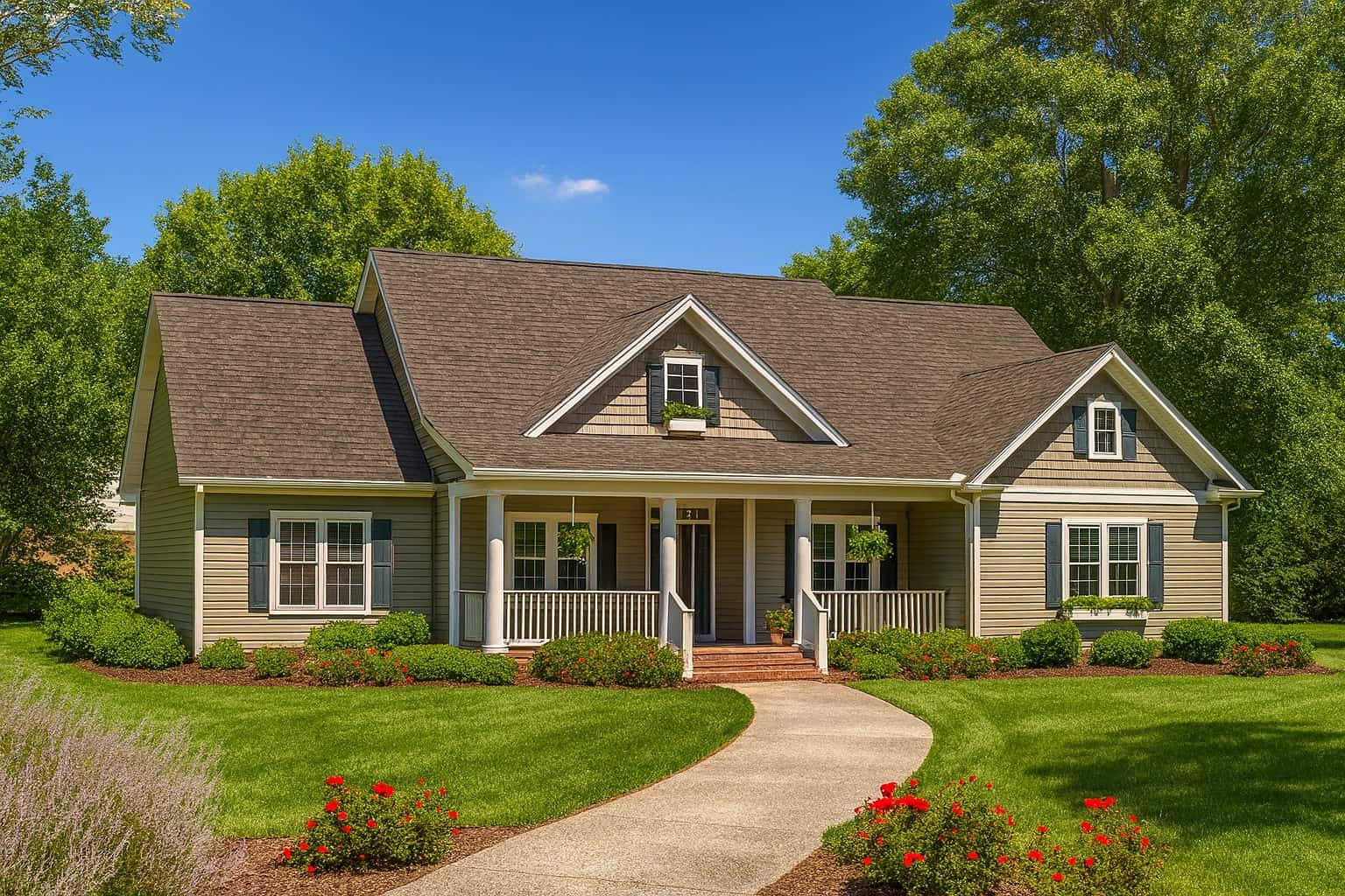 Front elevation of Southern home (ThePlanCollection: House Plan #153-1351)