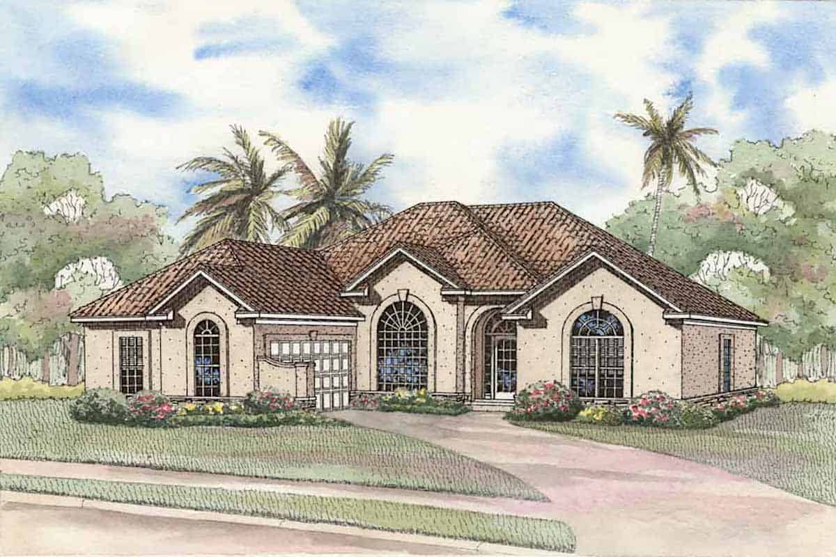 Mediterranean home (ThePlanCollection: Plan #153-1379)