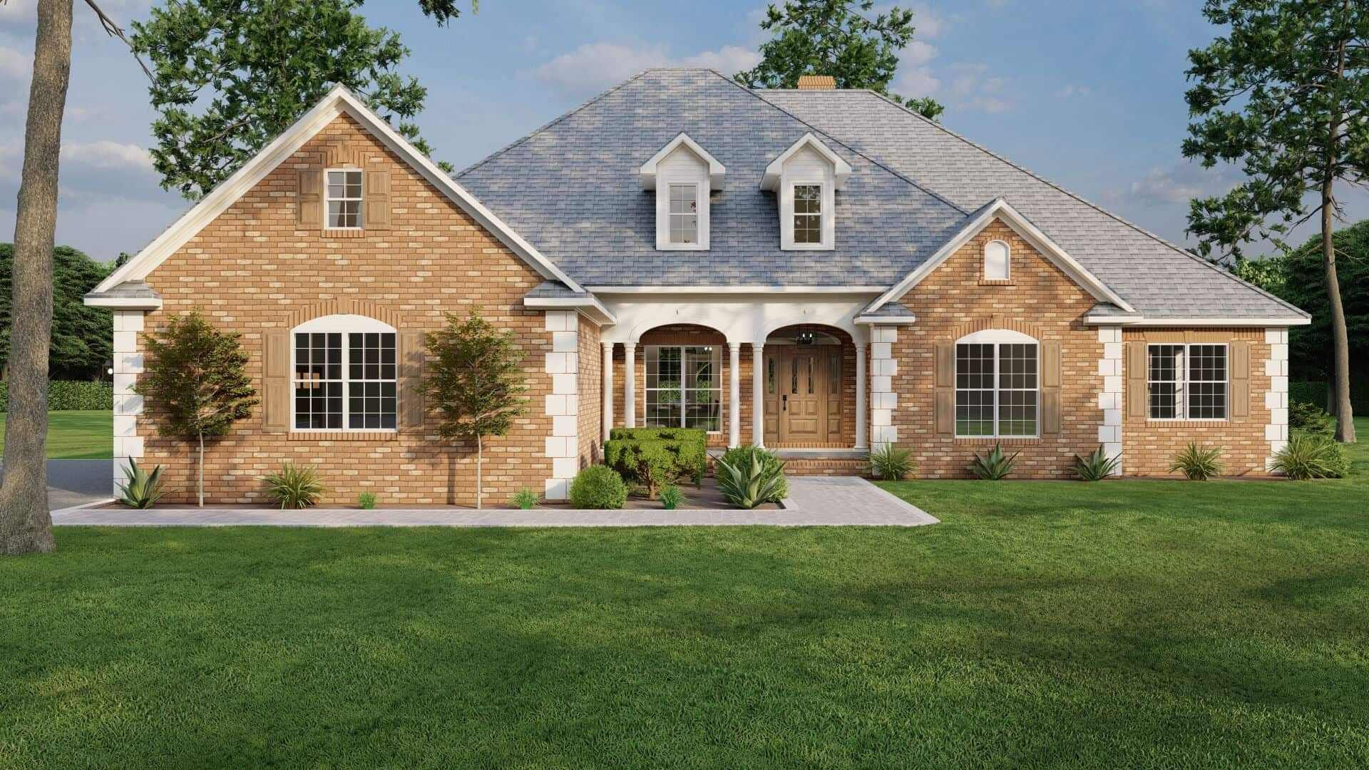 Front elevation of Country home (ThePlanCollection: House Plan #153-1417)