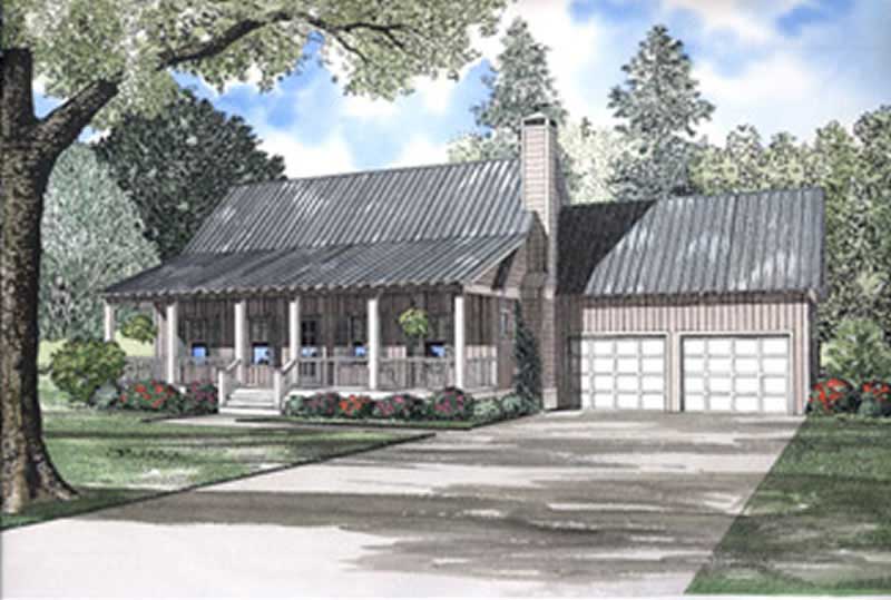 Front elevation of Farmhouse home (ThePlanCollection: House Plan #153-1529)