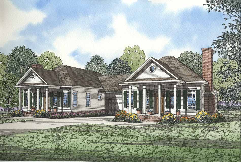 Front elevation of Multi-Unit home (ThePlanCollection: House Plan #153-1549)