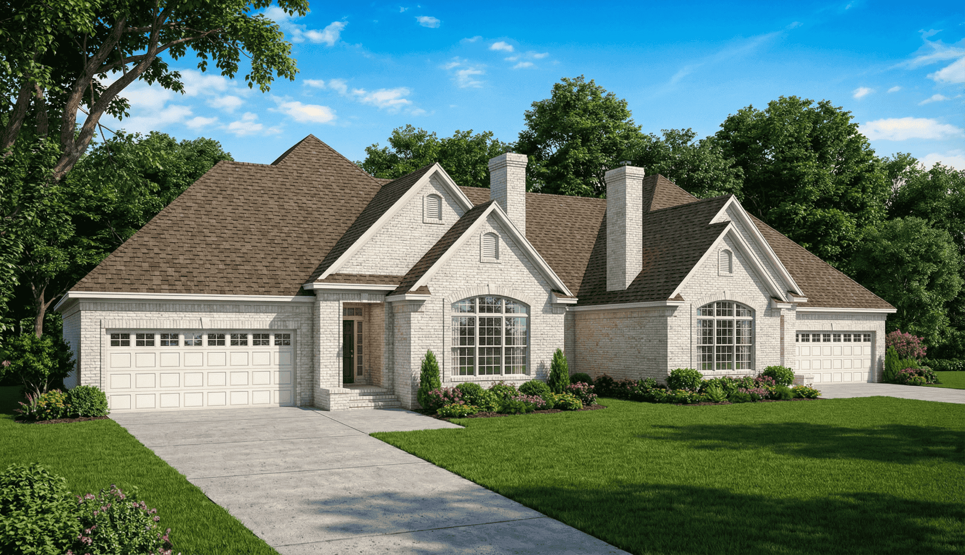 Front elevation of Multi-Unit home (ThePlanCollection: House Plan #153-1596)