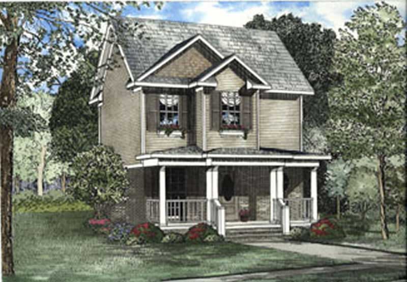 Front elevation of Lake home (ThePlanCollection: House Plan #153-1634)