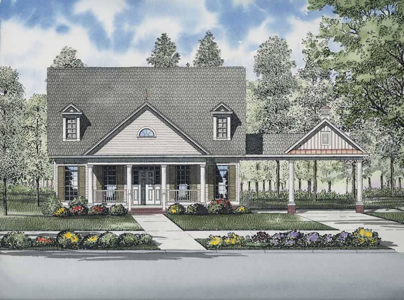 Front elevation of Contemporary home (ThePlanCollection: House Plan #153-1678)