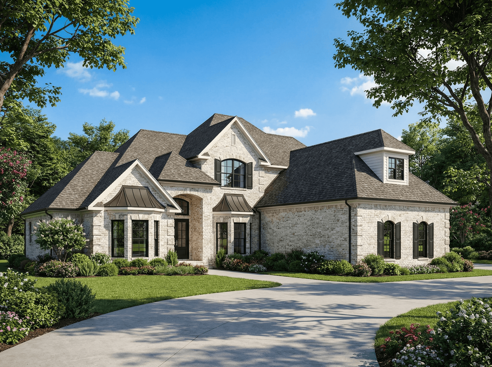 Front elevation of Contemporary home (ThePlanCollection: House Plan #153-1709)