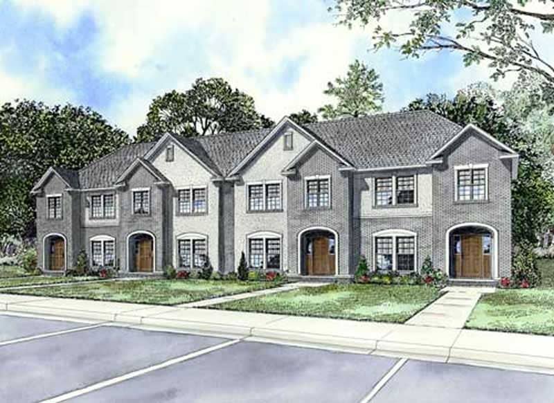 Front elevation of Multi-Unit home (ThePlanCollection: House Plan #153-1727)