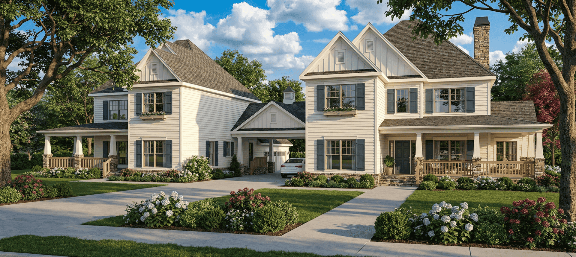 Front elevation of Multi-Unit home (ThePlanCollection: House Plan #153-1743)