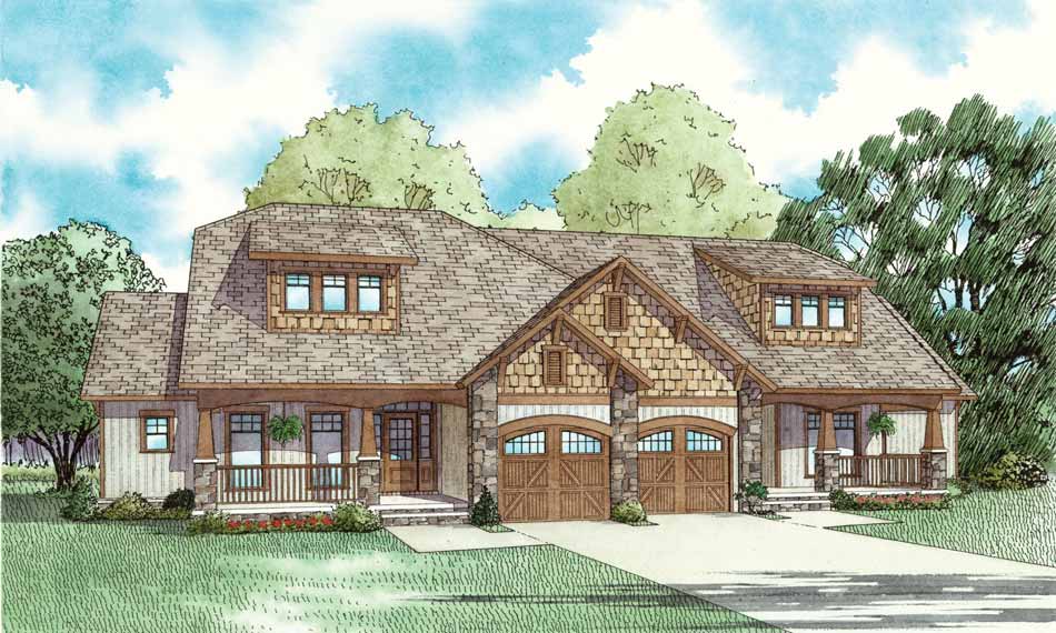 Front elevation of Multi-Unit home (ThePlanCollection: House Plan #153-1759)