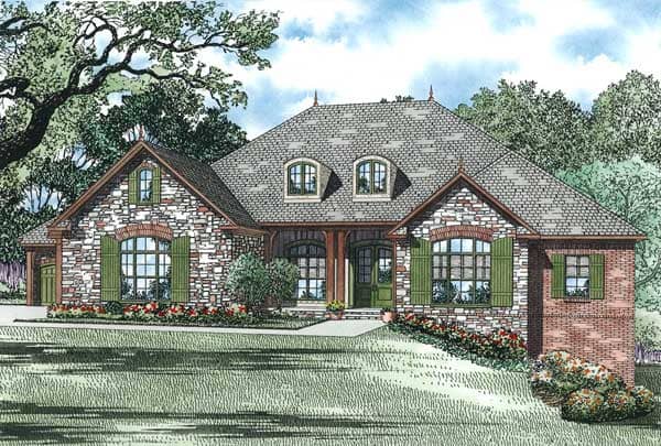 This is an artist's rendering of these European House Plans.