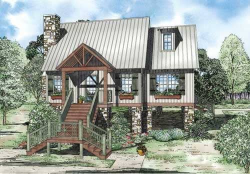 Front elevation of Country home (ThePlanCollection: House Plan #153-1911)