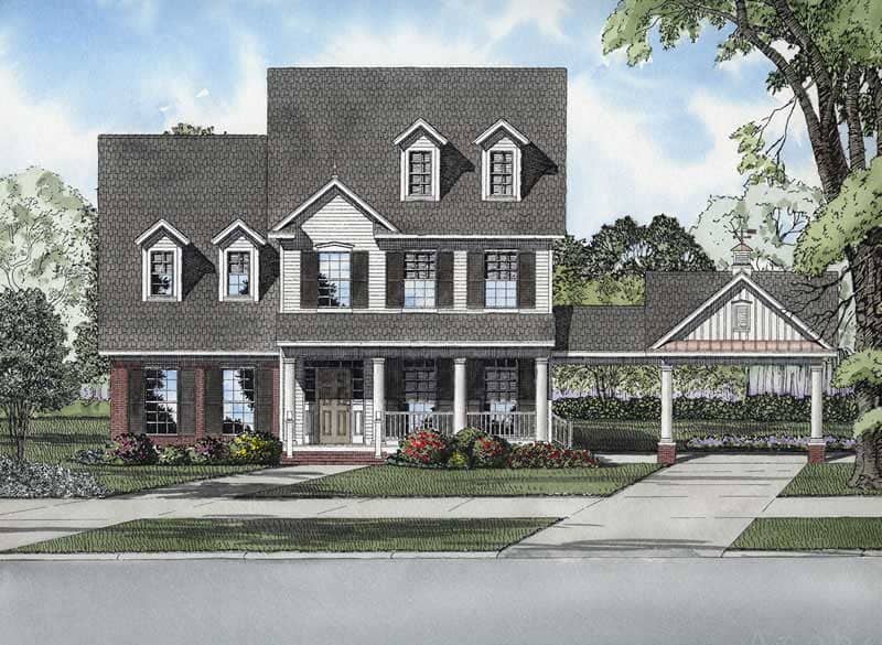 Colonial home (ThePlanCollection: Plan #153-1930)