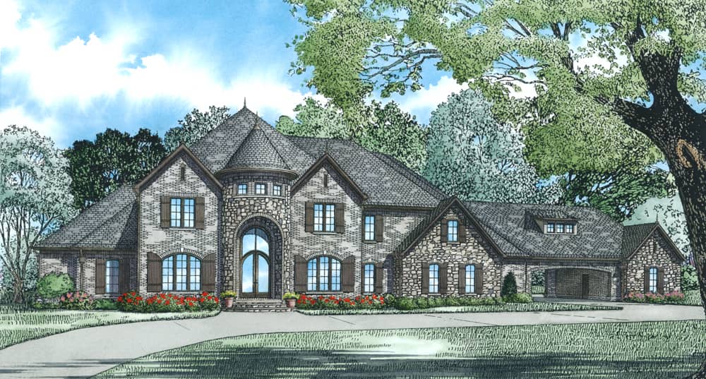 Luxury House (Plan #153-2002) at The Plan Collection.