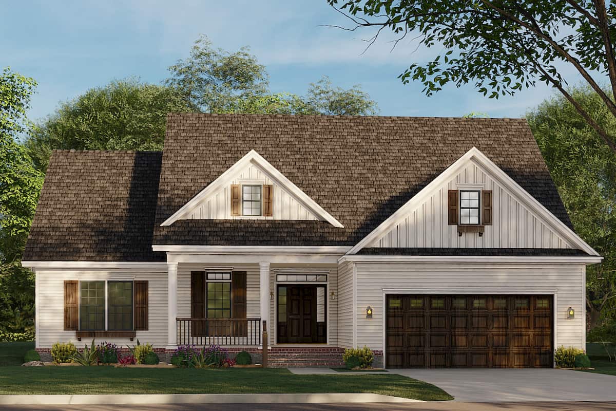 Traditional style home (ThePlanCollection: Plan #153-2100)