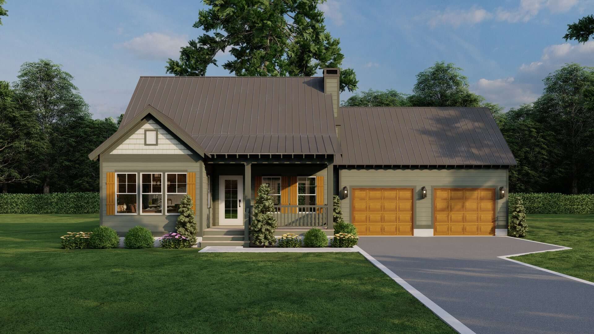 Front elevation of Modern Farmhouse home (ThePlanCollection: House Plan #153-2123)