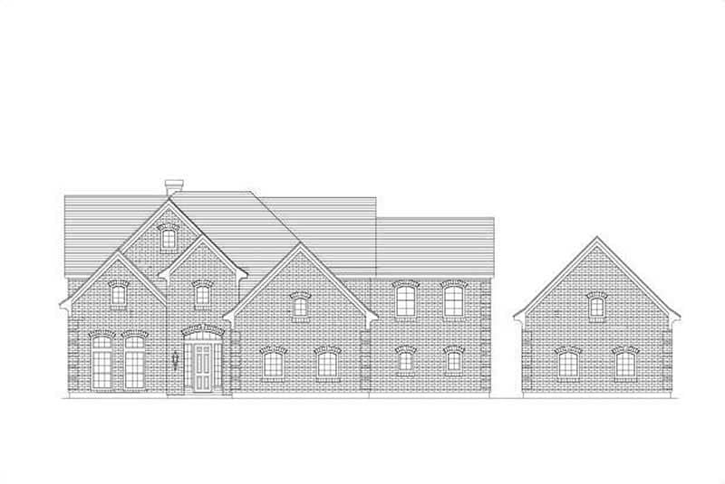 Front elevation of Luxury home (ThePlanCollection: House Plan #156-1076)