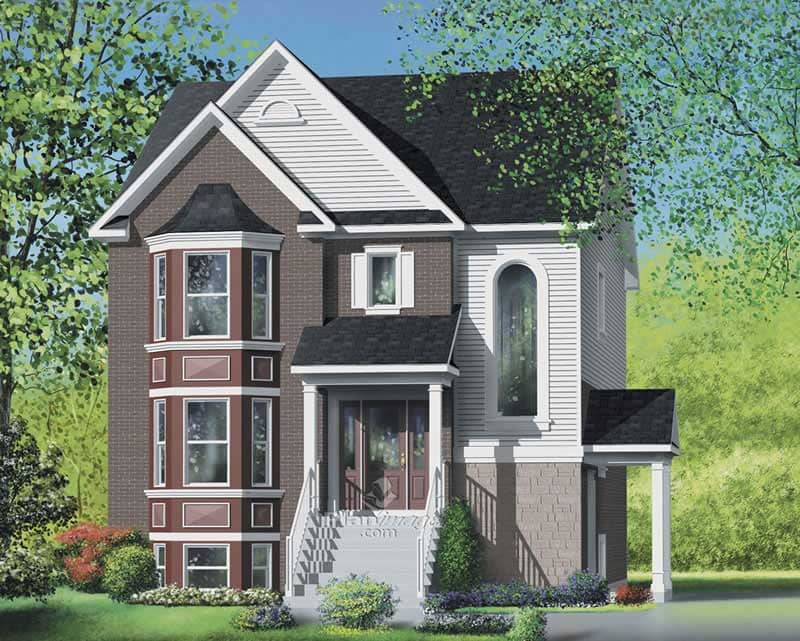 Front elevation of Multi-Unit home (ThePlanCollection: House Plan #157-1002)