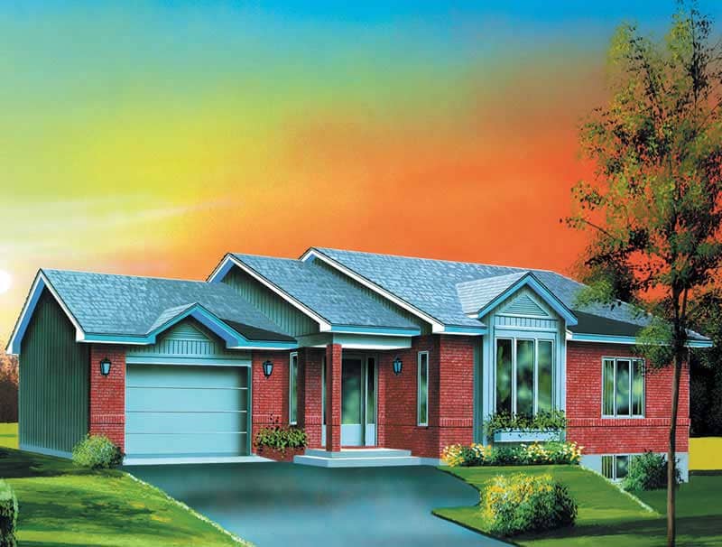 Ranch home (ThePlanCollection: Plan #157-1296)