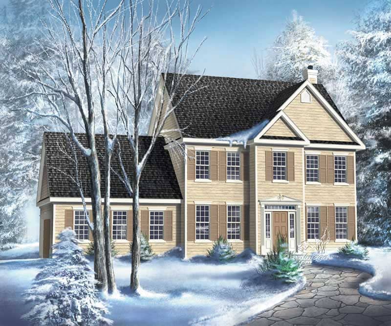 Front elevation of Multi-Level home (ThePlanCollection: House Plan #157-1593)