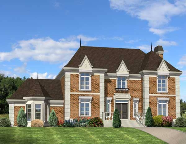 This is a nice computerized 3D rendering for these Luxury Home Plans.