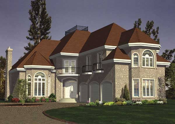 This is a 3D computerized rendering for these European House Plans