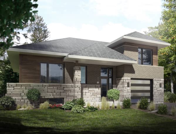 Front elevation of Bungalow home (ThePlanCollection: House Plan #158-1259)