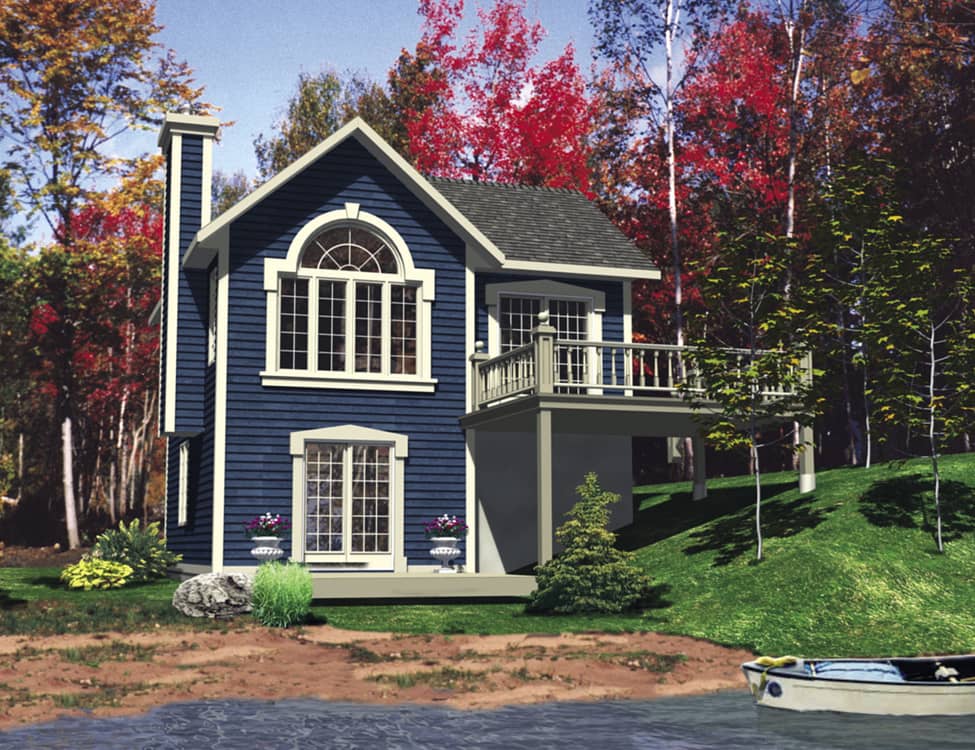 Front elevation of Bungalow home (ThePlanCollection: House Plan #158-1294)