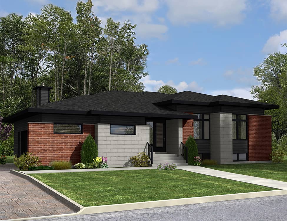 Front elevation of Bungalow home (ThePlanCollection: House Plan #158-1311)