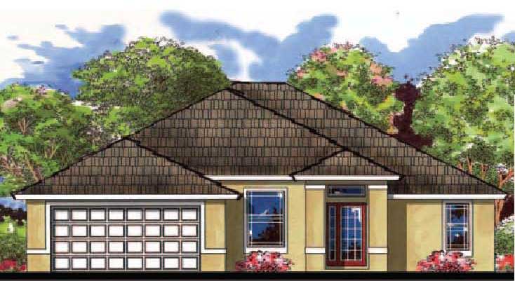 Front elevation for this Traditional Home Plan 159-1004.