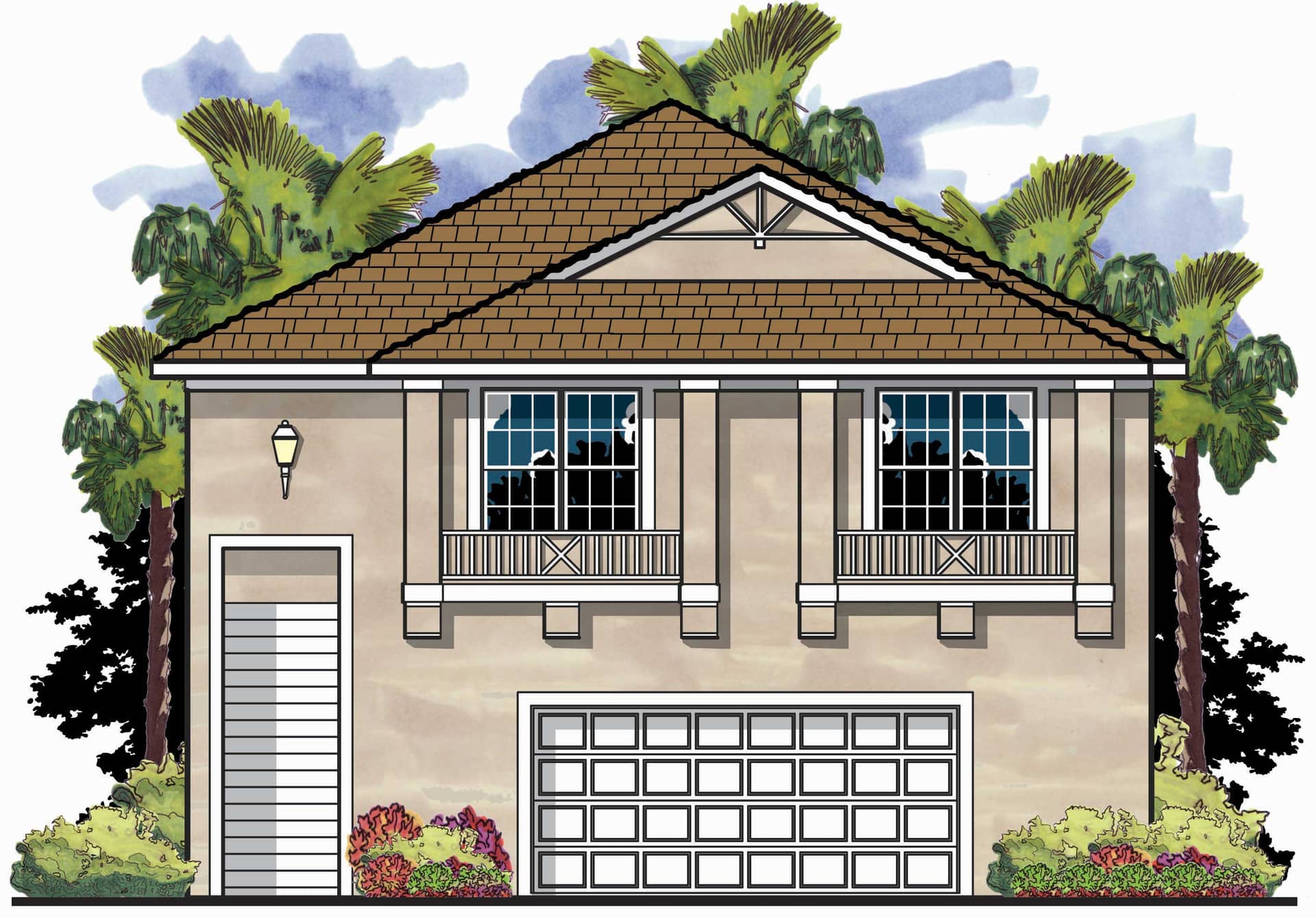 This is an artist's rendering for these Garage Plans.