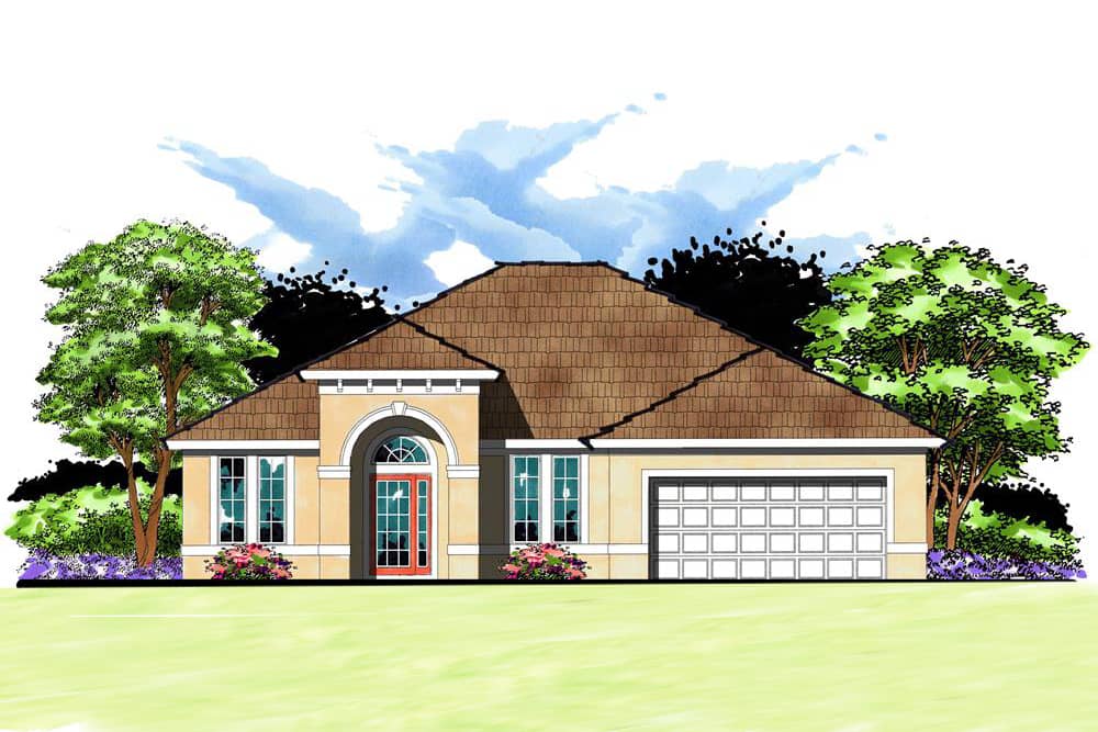 European style home plan (ThePlanCollection: House Plan #159-1049)