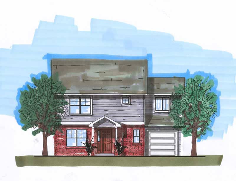 Front elevation of Traditional home (ThePlanCollection: House Plan #161-1006)