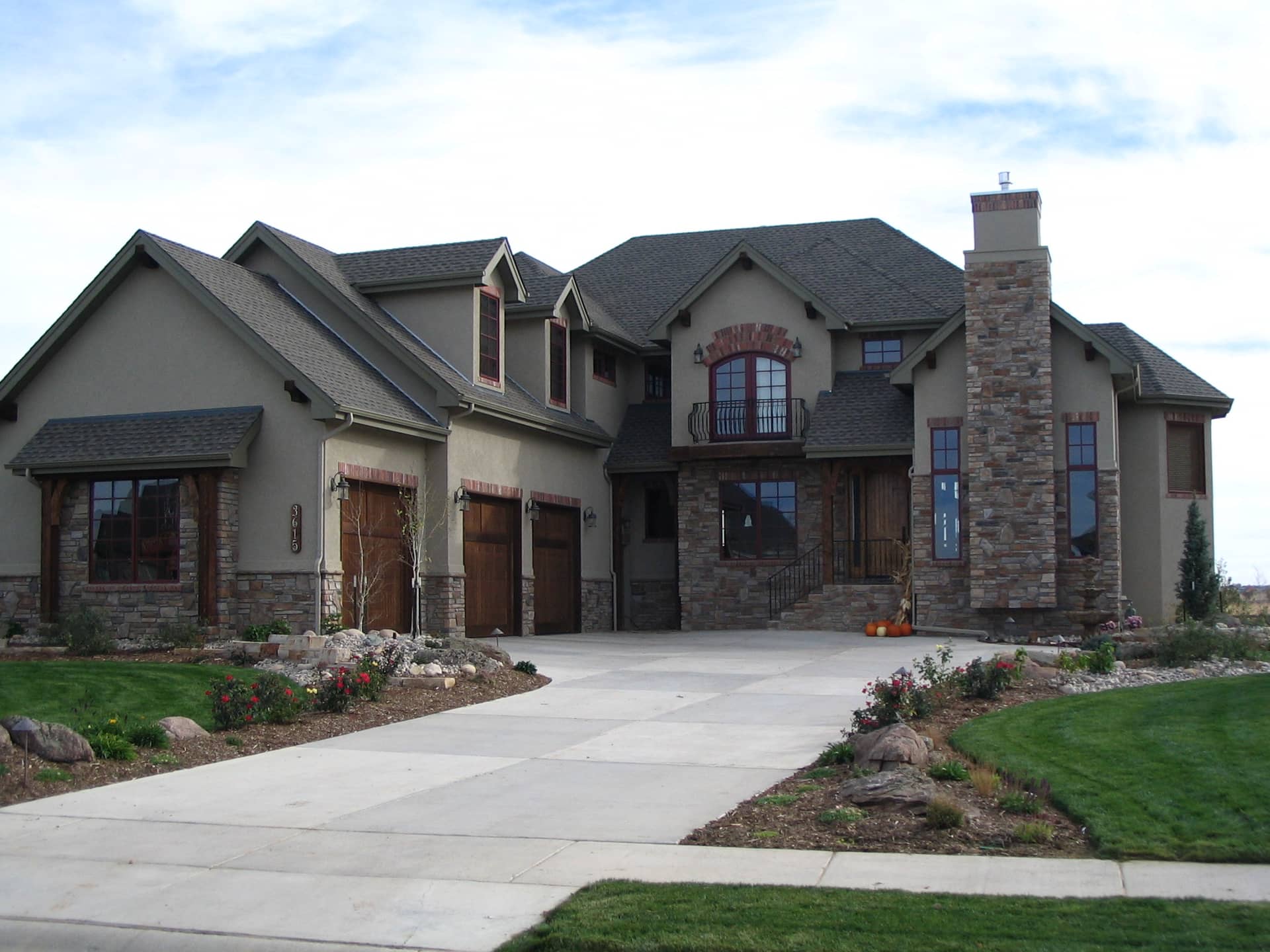 Front Elevation Photo of this French House (#161-1056) at The Plan Collection.